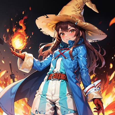 28026-3651016991-wideshot, (cowboy shot), (1girl), bmcostume, brown hair, young girl, casting fire magic, explosion__.png